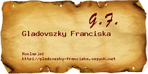 Gladovszky Franciska névjegykártya